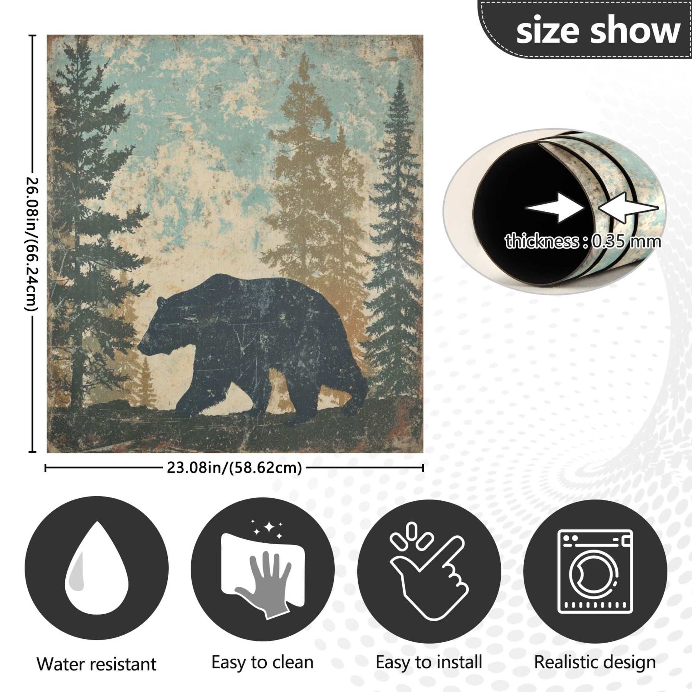 Dishwasher Sticker Magnetic Dishwasher Sticker Magnetic Decorative Sticker Refrigerator Sticker Dishwasher Decorative Stickers Gray Cartoon Bear Pattern