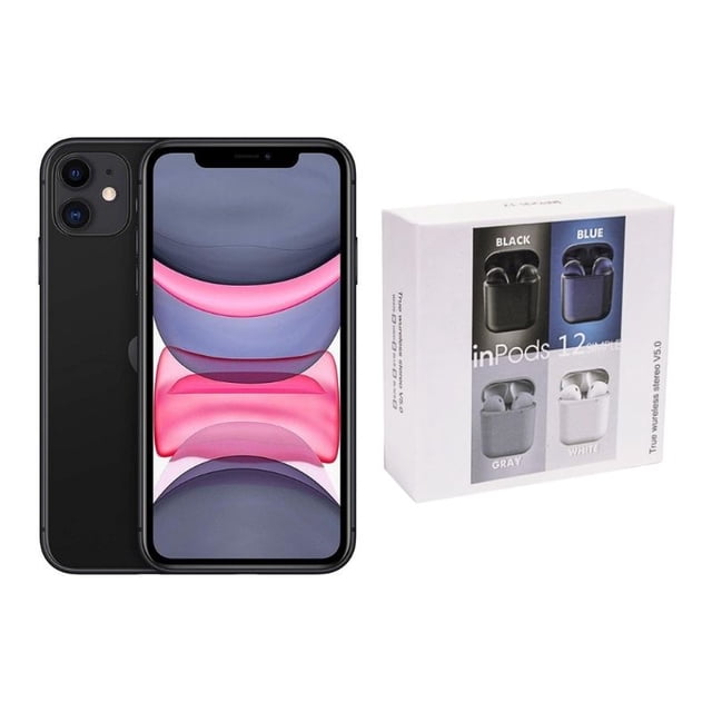 Apple iPhone 11 64GB Reacondicionado Negro + Audífonos Genéricos Apple iPhone 11