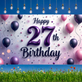thumbnail image 7 of Purple Balloons Happy Birthday Banner Colorful Decoration Birthday Party Milestone Birthday for Adult Celebration Indoor Decor Photo Shoot, 7 of 7