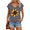 Dark Gray, variant on Female Purple Edgy Leopard Sunflower V Neck Short Sleeve T-Shirt Bold Floral Vibe S-5XL Tops