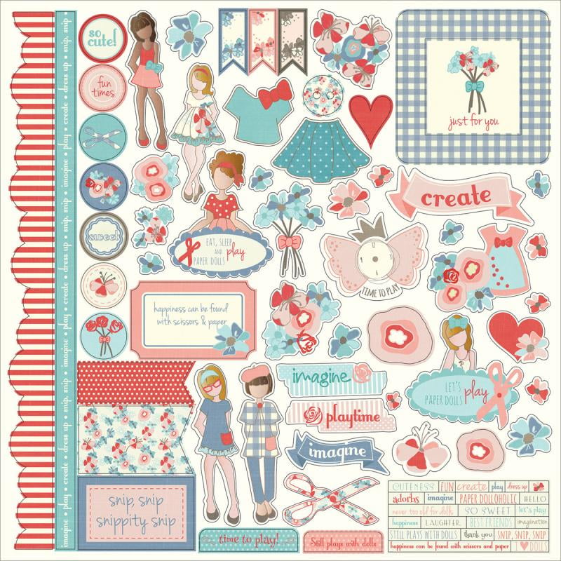 Paper Dolls Stickers 12"x12" By Julie Nuttingelements