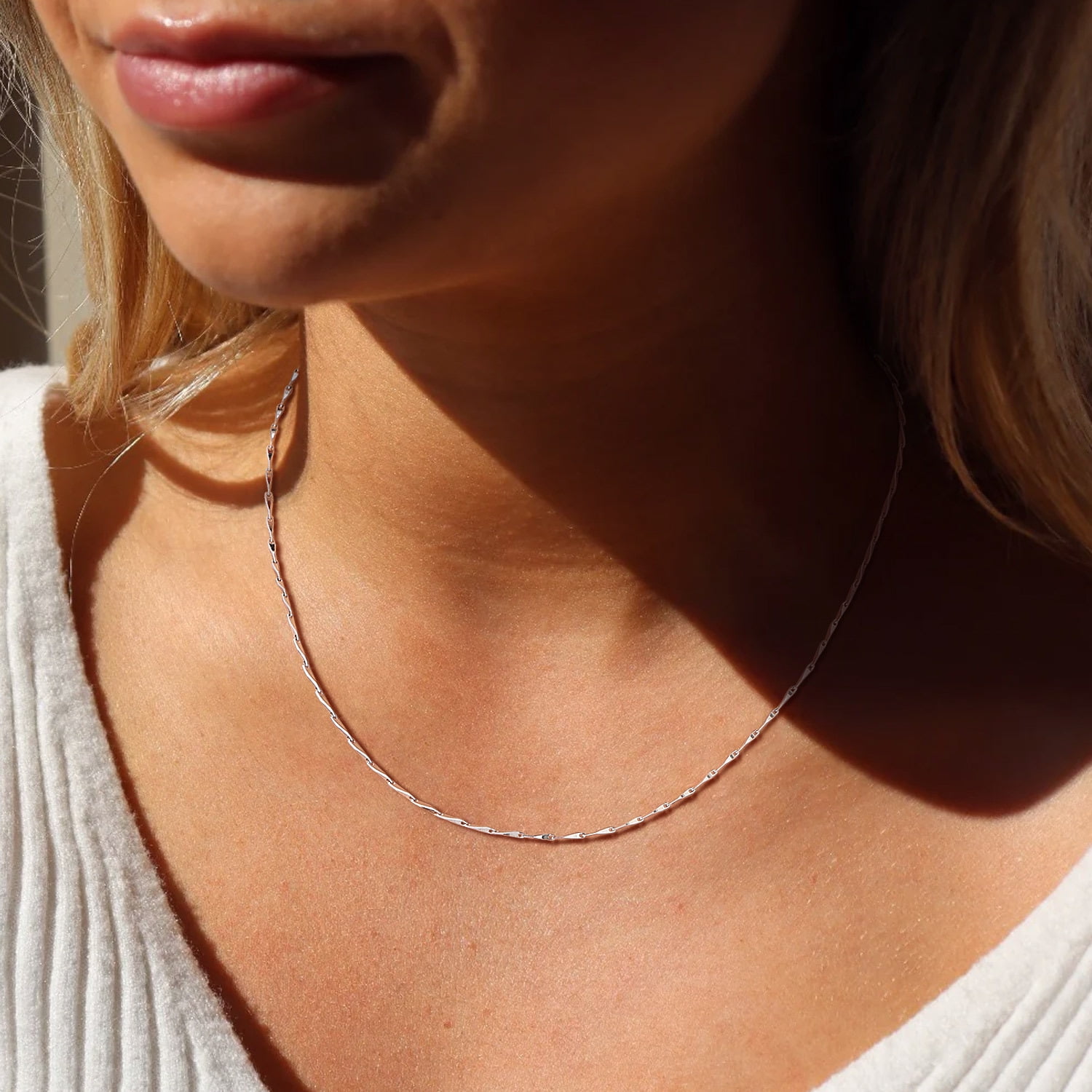 Suplight 925 Sterling Silver Women Necklace Melon Chain for Women 1mm 18"22" Slim Chain Jewelry Gift