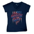 thumbnail image 5 of Country Girl USA Flag Women's V-Neck T-shirt Patriotic Southern Cowgirl Red White Blue American Pride Life Lovers Gift Tee, 5 of 7