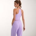 thumbnail image 5 of Women's High Neck Cropped Tank Top with Racer Style Straps and Seamless Fit for Active and Casual Wear - Medium, Purple, 5 of 7