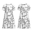 thumbnail image 3 of Bixox Women's Short Sleeve Summer Dress Loose Swing Knee Length Dresses with Pockets-Lavender Flowers, 3 of 7
