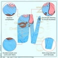 thumbnail image 3 of Anime Durag and Silk Bonnet 2pcs Set for Men Women, Silky Design Satin Fabric Comfort Compression, Tony Blue, 3 of 7