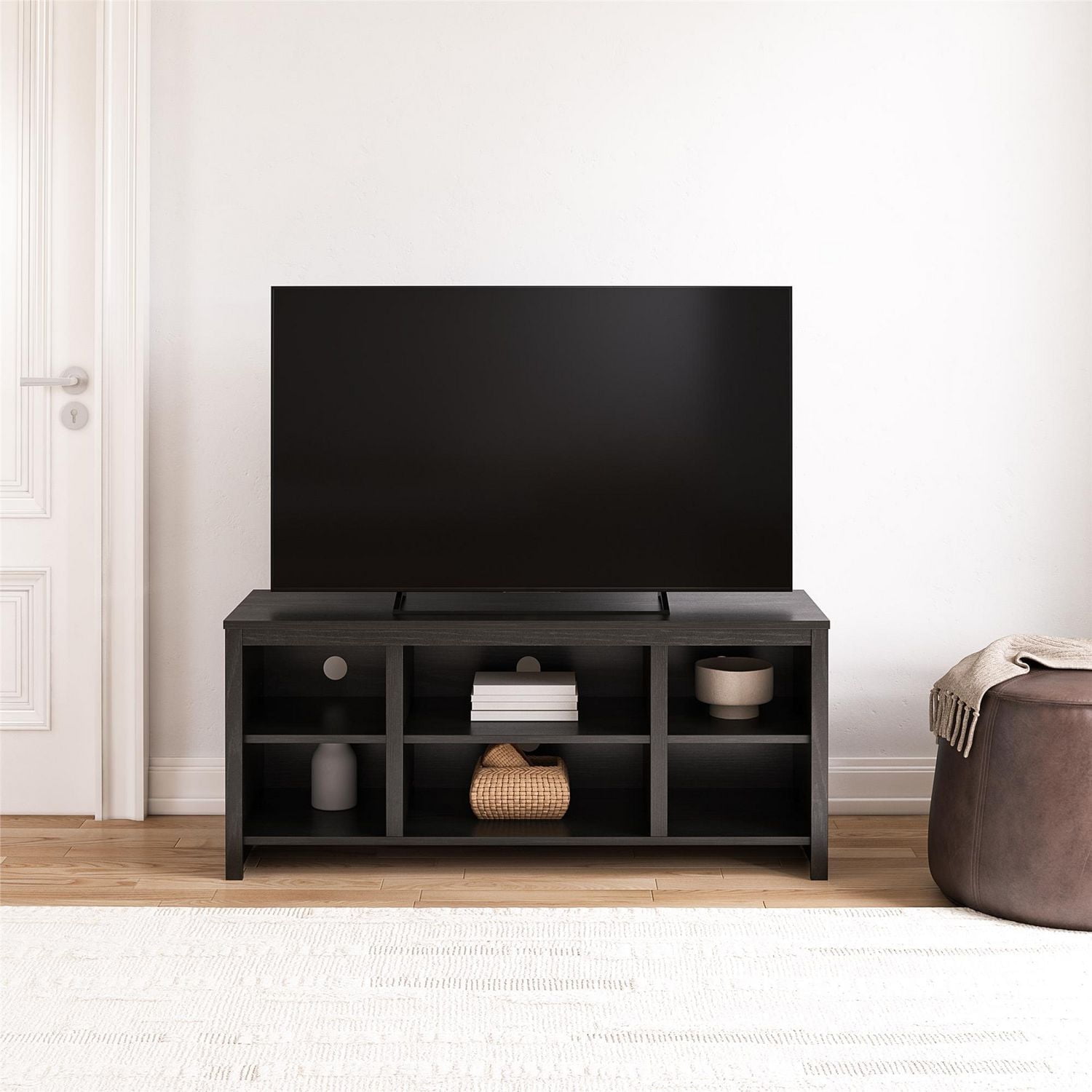 Mainstays Parsons TV Stand for TVs up to 50", Black Wood