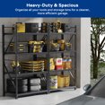 thumbnail image 6 of Heavy-Duty Metal Storage Rack, 78"H × 60"W × 24"D, 4-Shelf Steel Shelving Unit, 584 lbs Per Shelf, Adjustable Garage Organizer, Pegboard-Compatible, Black, 6 of 10