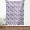 thumbnail image 4 of Botanical Fabric by the Yard, Floral Theme Colorful Flowers and Leaves with Blue Berries, Decorative Upholstery Fabric for Chairs & Home Accents, Dark Seafoam and Pale Purple by Ambesonne, 4 of 5