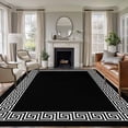 thumbnail image 2 of Black Large Area Rugs 8x10 ft Greek Chinese Style Border Geometric Washable Rug Non Slip Indoor Carpet Absorbent Floor Mat for Living Room Bedroom Dining Room, 2 of 9