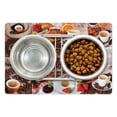 thumbnail image 1 of Coffee Pet Mat for Food and Water, Collage of Different Photos Breakfast Theme Croissant Coffee Beans and Strawberries, Non-Slip Rubber Mat for Dogs and Cats, 18" X 12", by Ambesonne, 1 of 2