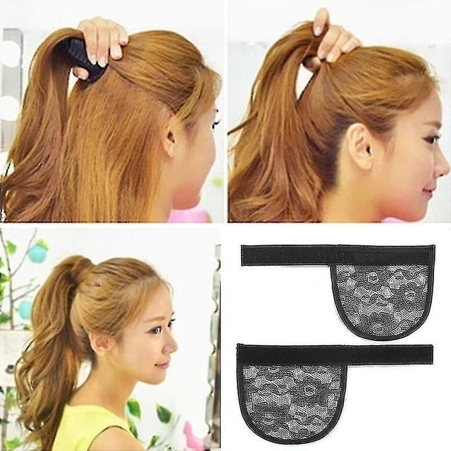 5 piezas de red de encaje para hacer gorras de peluca de cola de caballo Redecilla para el cabello sin gules Correa ajustable