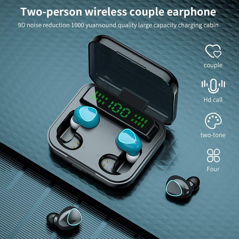 4 Earbuds Wireless Bluetooth Headset TWS Touch Digital Display Stereo Type-C Couple Two Pairs Of Bi-In-Ear Headset