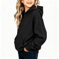 thumbnail image 4 of breaise Girls Casual Long Sleeve Hoodies Cute Oversized Fleece Sweatshirt Cozy Solid Color Sweatshirts, 4 of 9