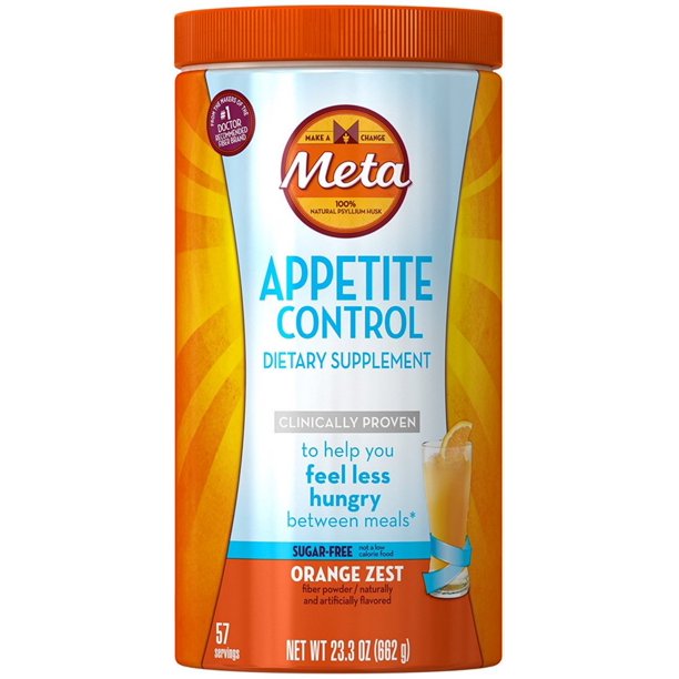 Meta Appetite Control Dietary Supplement SugarFree Powder, Orange Zest