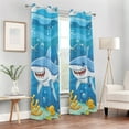 thumbnail image 7 of Shark in Ocean Blackout Curtains W82 x L42 1 Panel Window Curtain for Bedroom Living Room, 7 of 7