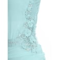 thumbnail image 6 of YiZYiF Womens Shiny Rhinestone Sleeveless Mesh Dance Dress Lyrical Dancewear Figure Skating Costume Light Blue XL, 6 of 7