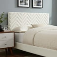 thumbnail image 2 of Modway Leah Chevron Tufted Performance Velvet Full Platform Bed in White, 2 of 8