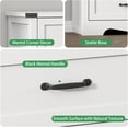 thumbnail image 6 of Nightstand with 3 Drawers, 24" Wide Farmhouse Bedside End Table, Rustic Wood Side Table Night Stand with Mental Handle, Tall Modern Small Dresser Chest of Drawers for Bedroom, Living Room, White, 6 of 7