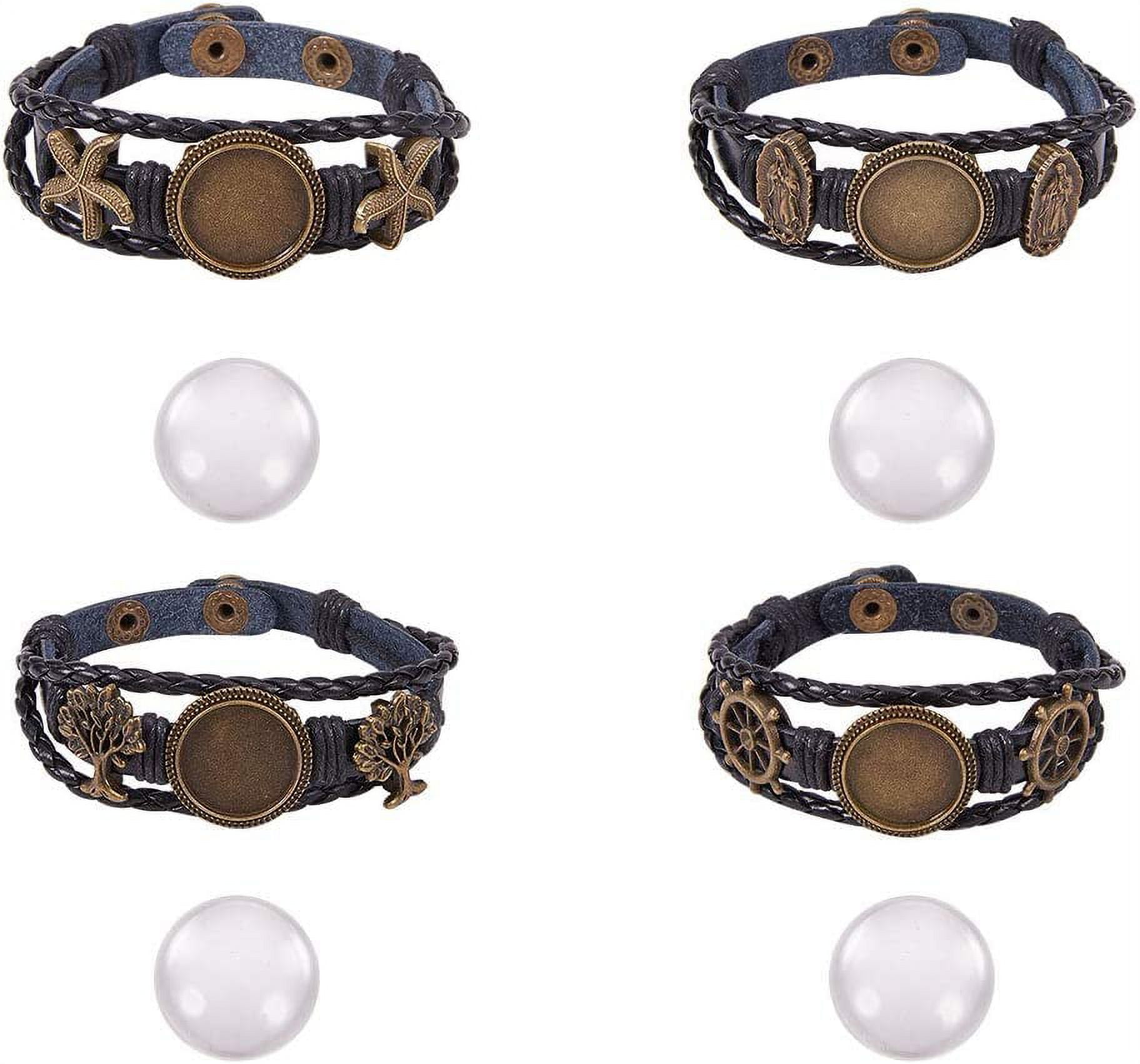 Wholesale SUNNYCLUE DIY 3 Sets Braided Leather Bracelet Making Kit