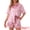 Pink, variant on DARING DIVA Pajama Satin Oversize Casual Button Down Point Collar Set S Pink