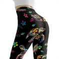 thumbnail image 5 of DISNIMO Sea Turtle Floral Printed Yoga Pants Leggings for Women, High Waisted Yoga Pants Tummy Control, Athletic Workout Leggings for Sport Yoga Gym, Black, M, 5 of 6