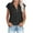 FZ-Black, variant on Meichang Linen Shirts for Women Button Up V Neck Collared Shirts Cap Sleeve T Shirts Solid Color Basic Tees Dressy Casual Cotton Linen Shirts