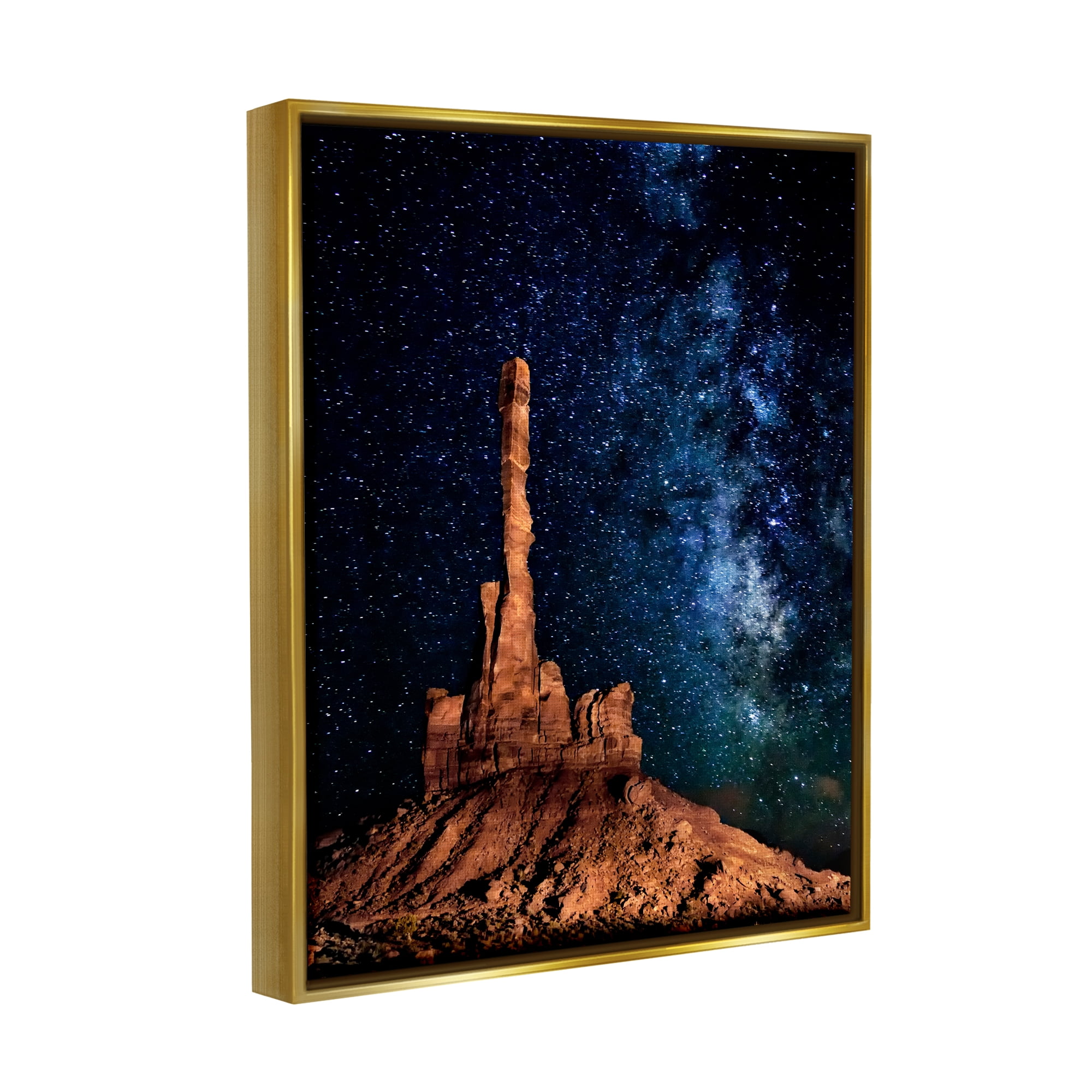 Stupell Industries Nebula & Desert Buttes Fairy Tales & Fantasy Photography Gold Floater Framed Art Print Wall Art, 17 x 21