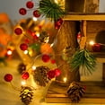 thumbnail image 4 of kiskick Battery Operated Christmas String Light, Pineneedle Pinecone Red Berries Pompoms Mushroom Santa Claus Card Window Dressing, Xmas Party Tree Hanging Pendant Party Supplies, 4 of 8