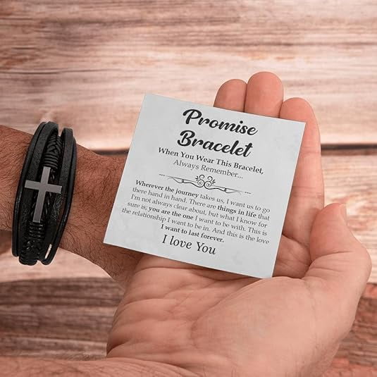 Promise Bracelet for Men, Cross Bracelet for Man, Romantic Gift for Husband, Wedding Gift for Groom, Cross Bracelet For Men, Men's Bracelet, Men's Bracelets, Birthday Gift For Boyfriend Husband