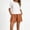 Rose Gold, variant on Guluxicc 2 Piece Women's Outfit Sets Basic T Shirt Matching Side Slit Shorts Eyelet Embroidery Casual Outfits for Spring and Summer