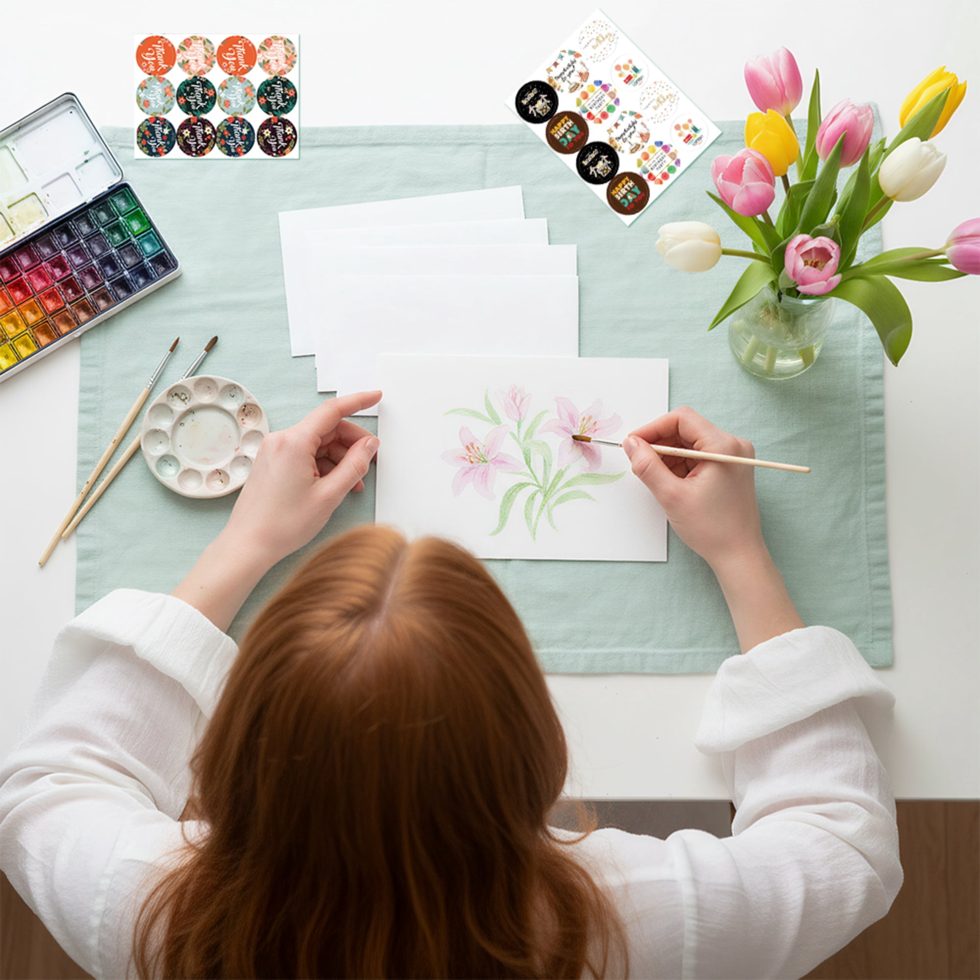 50 Pack Watercolor Cards with Envelopes, 4 x 6 Inch, Perfect for Painting or Card Making, Ideal for Christmas and Birthday Gifts