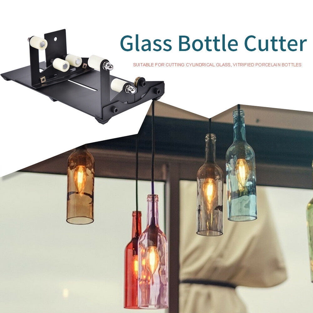 NKTIER Adjustable Glass Bottle Cutter Kit Stainless Steel Square Round Glass Bottle Cutting Machine Set Professional DIY Crafting Recycle Tool for Wine Beer Liquor Whiskey