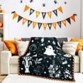 thumbnail image 3 of Halloween Blanket, Cute Ghosts Throw Blanket for Women Fluffy Flannel Halloween Fleece Blanket for Living Room Sofa Bed Decor 60"x50", 3 of 6