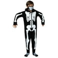 thumbnail image 4 of Prestigez Kids Family Skeleton Onesie Pajama Costume Union Suit Sleepwear With Hood, Mask, And Socks, White - Skeleton, Size: Kids - 8, 4 of 7