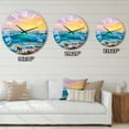 thumbnail image 4 of Designart 'Blue Waves Breaking At The Beach Iv' Nautical & Coastal Wall Clock, 4 of 5