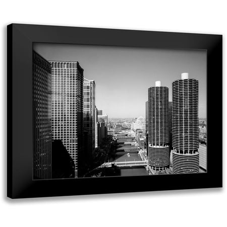 Highsmith, Carol 14x12 Black Modern Framed Museum Art Print Titled - Marina city overlook Chicago Illinois