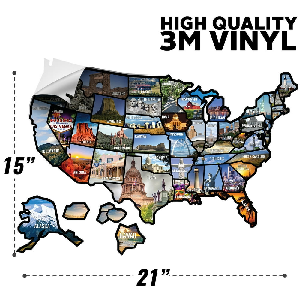 EVERSTRONG RV State Sticker Map for Motorhome Travel Trailer