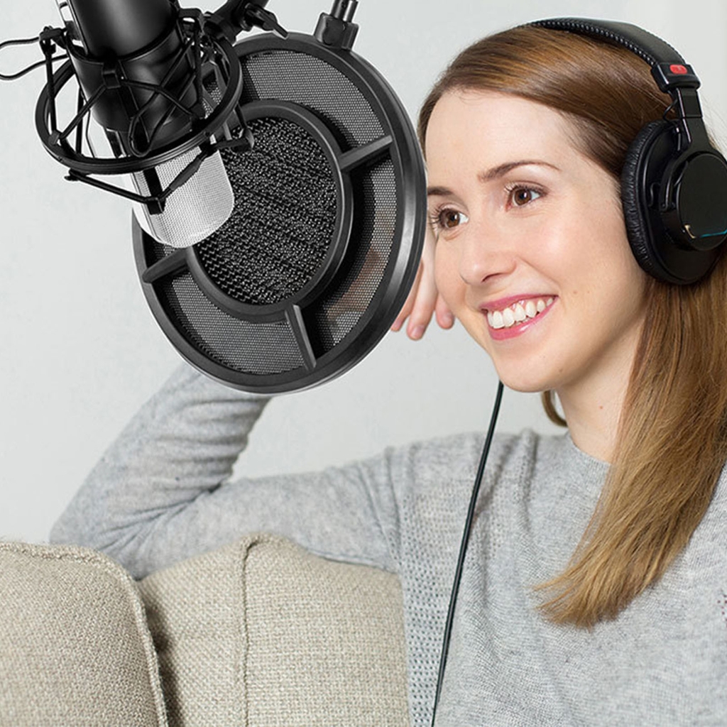 Double Layer Studio Microphone Pop Filter Flexible Windscreen Sound Filter Shied