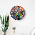 thumbnail image 4 of 16 Inch Wall Clock Battery Operated Silent Clock Decorative for Office, Kitchen, Outdoor, Living Room，Beautiful Multicolored Peacock Lovely Elaborate, 4 of 4