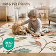 thumbnail image 4 of ODIKA 8'x10' Washable Area Rug Durable, Non-Slip Earthy Floral Botanical Design Vintage Inspired Natural Tufted Motif for Living Room, Under Sectional, Family, 4 of 7