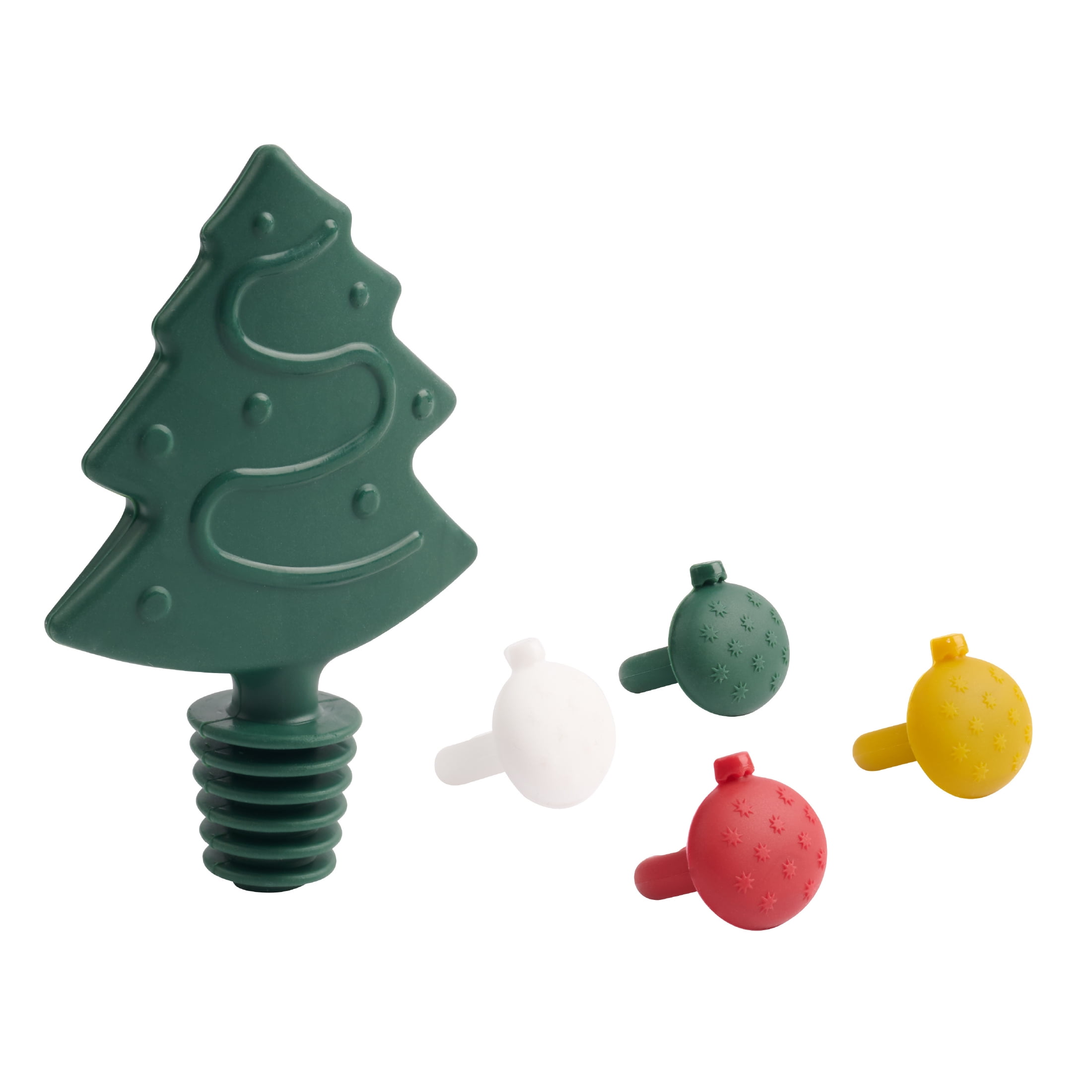 Holiday Time 5PC Wine Bottle Stopper and Glass Charms