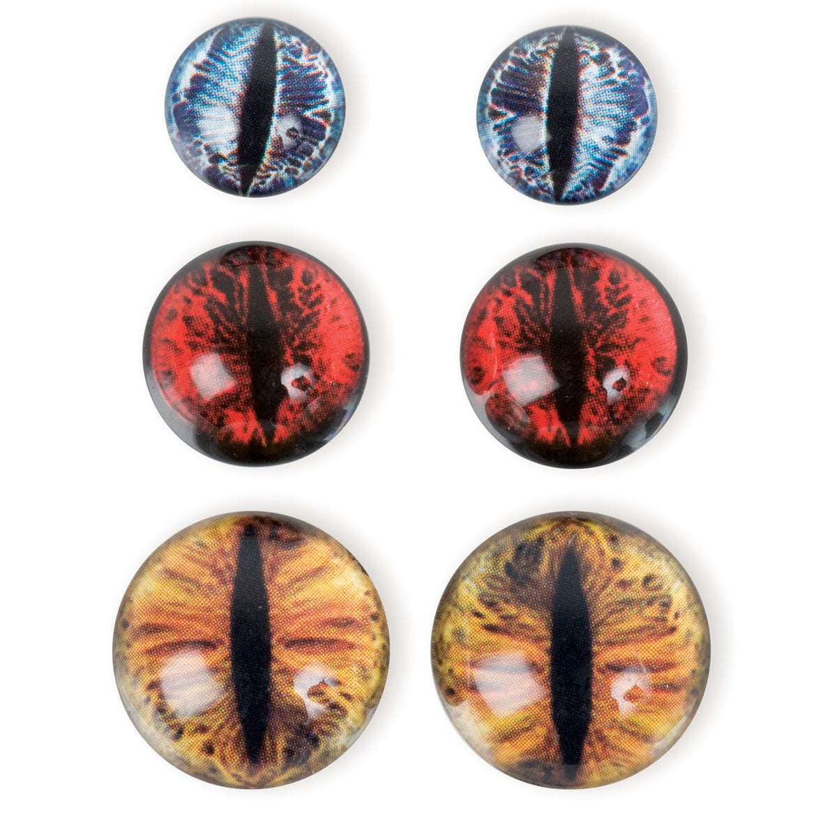 Steampunk Dragon Eye Cabochon Jewelry Embellishments, 6 Pieces