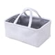thumbnail image 2 of Cesta de almacenamiento plegable | Caja de telas para organizar el hogar, ropa, juguetes, varios | Material de la Flocada, Doble Asas, Marrón Blanco, 15"x11"x7" | Almacenamiento decorativo de coser, 2 of 6