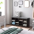 thumbnail image 6 of YRLLENSDAN Entryway Bench with Shoe Storage Shoe Bench with Cushion Shoe Storage Bench Shoe Cubby for Entryway Cube Storage Bench Shoe Organizer Bench 41*12 inch,Black, 6 of 7