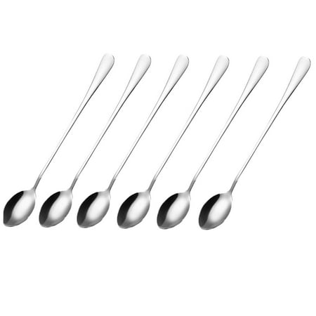 

TKing Fashion Silver Spoon Tableware Coffee Drinking Tools Kitchen Gadgets Pointed Ice Spoon - Silver