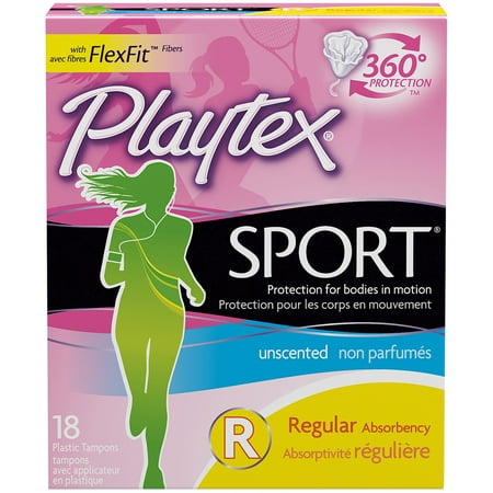 Playtex Plastic Tampons Sport Unscented Regular - 18 CT