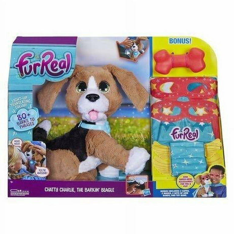 FurReal Friends Chatty Charlie The Barkin Beagle English with Bonus Super hero Costume