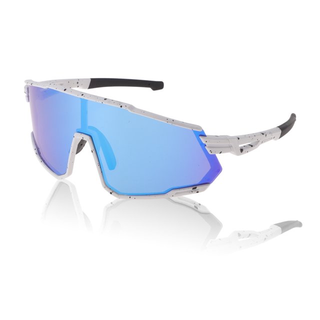Gafas de montar para motocicleta Unique Bargains, anti-reflejo, Tri-Acetato de Celulosa, PC, lente azul, marco blanco y negro