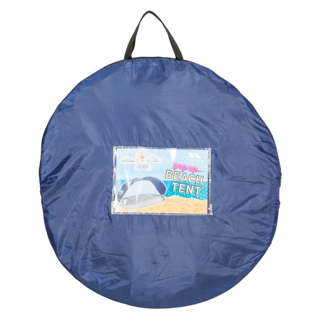 Trespass Unisex Beach Tent Kingsbarn - UV UPF 50 Protection, Pop-Up Design, Water-Resistant Floor, Includes Tent Pegs & Guy Ropes, H 1.25m x W 2.4m, Packed D 72cm x 10cm